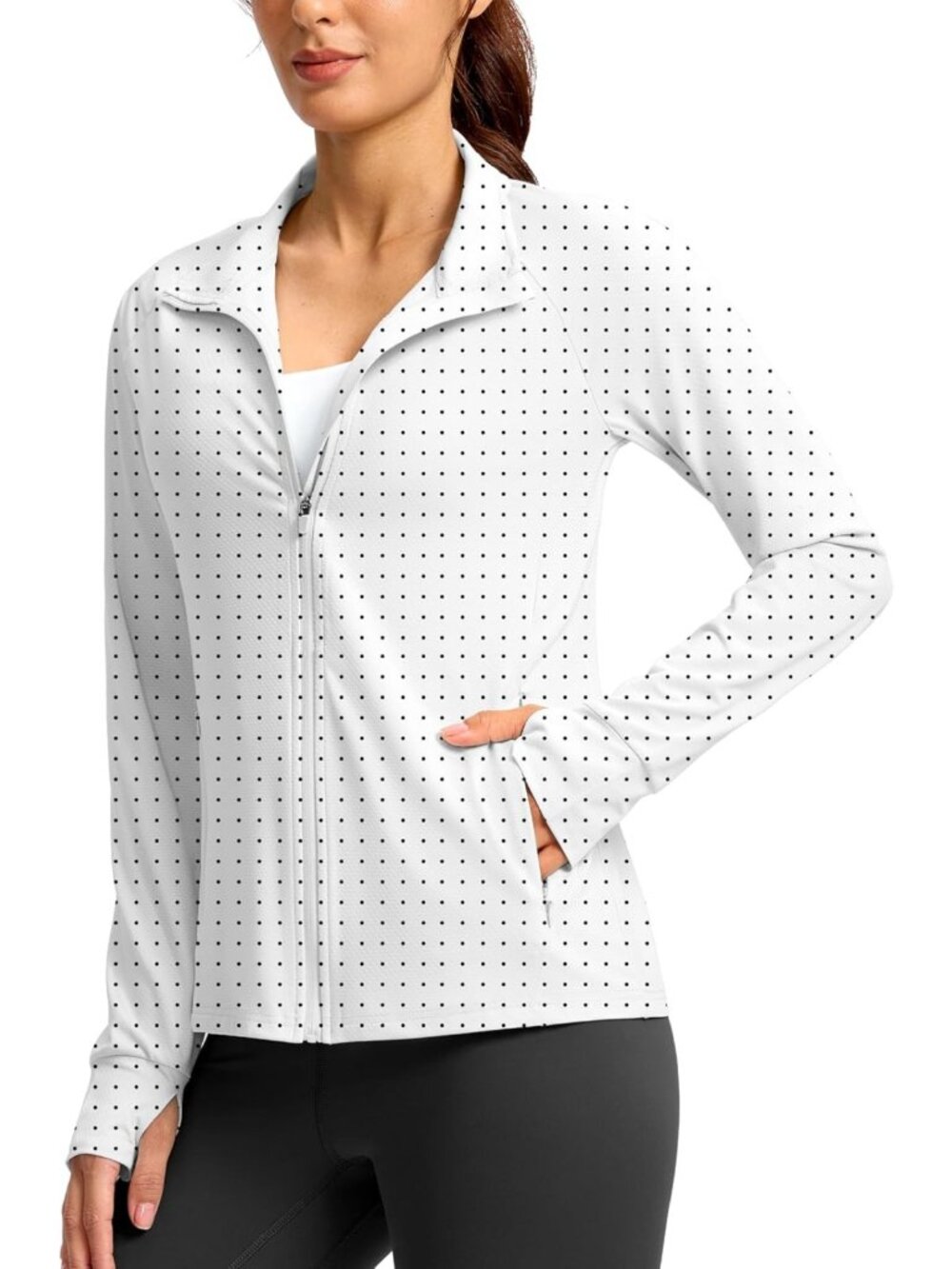 Lightweight Athletic Zip-Up Jacket for Women | Sun Protection & Comfort